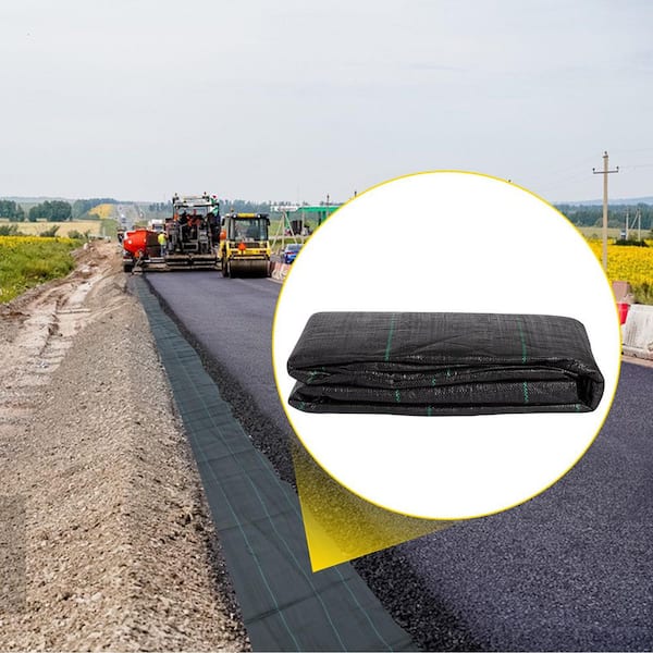 Geotextile Fabric 3.5 oz. Woven PP Driveway Drain Cloth 12.5 x 30 ft. 600 lbs. Tensile Strength, Heavy Duty Weed Barrier
