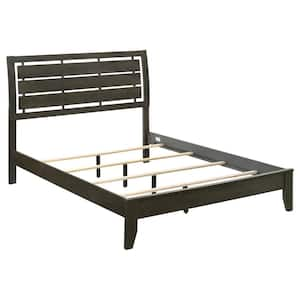 Serenity Mod Gray Wood Frame Queen Panel Bed