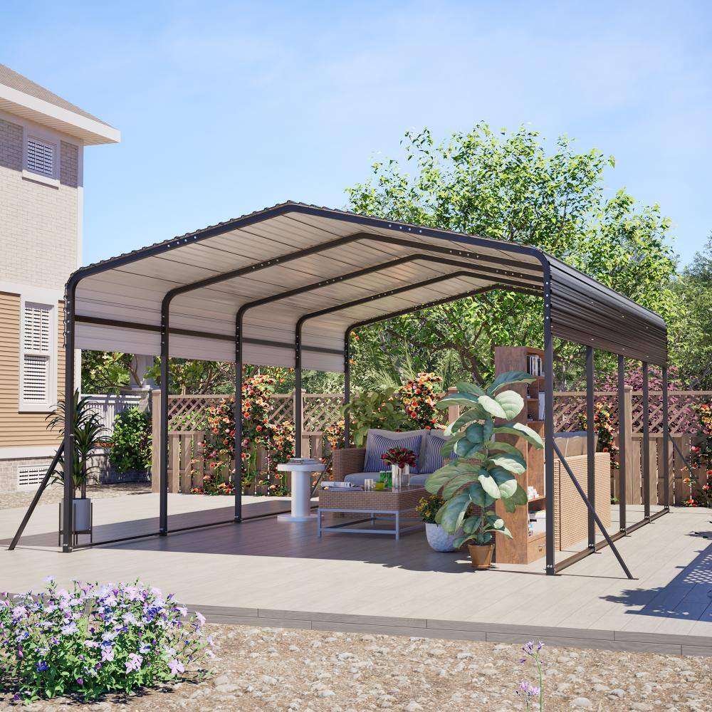 13 ft. W x 20 ft. D Metal Carport with Upgraded Triangle Reinforced Frame and 4 Poles price history on PriceWatchPro