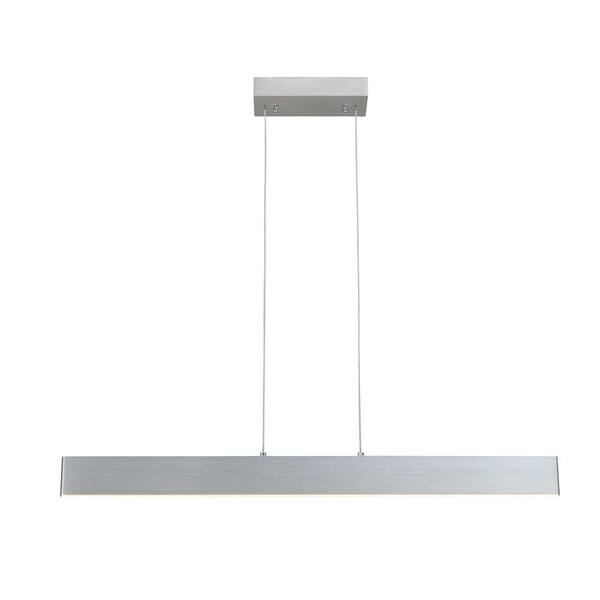 aisword 39.7 in. 18-Watt Integrated LED Silver Direct Indirect Pendant