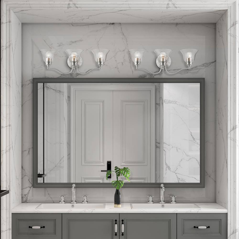 Moreland Brushed Nickel 3-Light Vanity Sconce with Handblown Glass