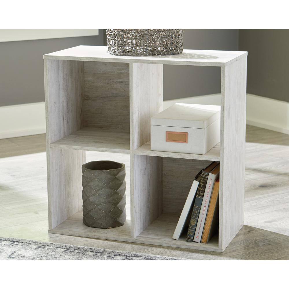 Whitewash 4-Cube Organizer with Weatherworn Finish