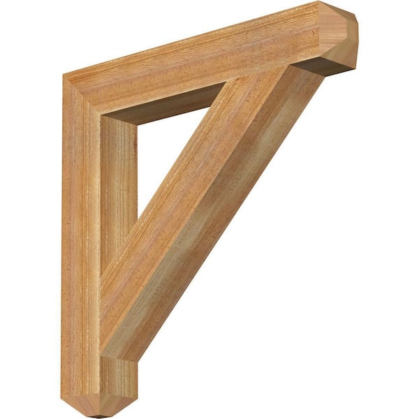 Ekena Millwork 4 in. x 26 in. x 26 in. Western Red Cedar Traditional Craftsman Rough Sawn Bracket