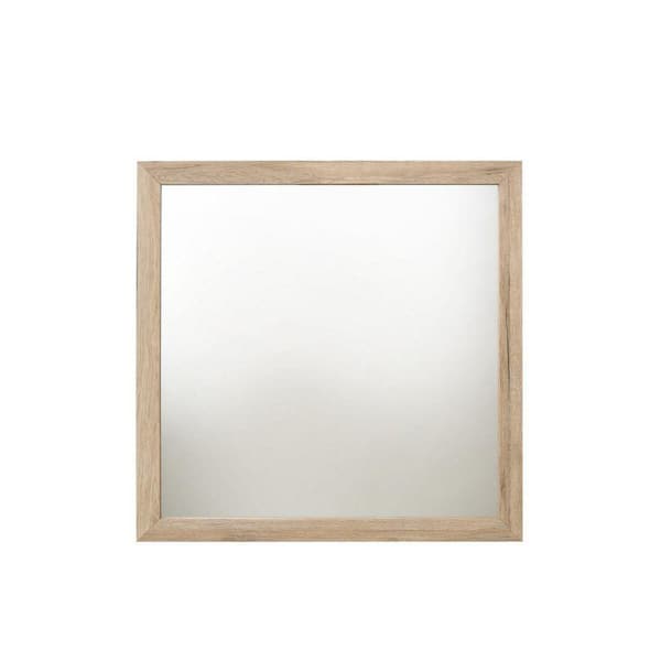 Benjara 0.8 in. W x 40.2 in. H Wooden Frame Brown Wall Mirror