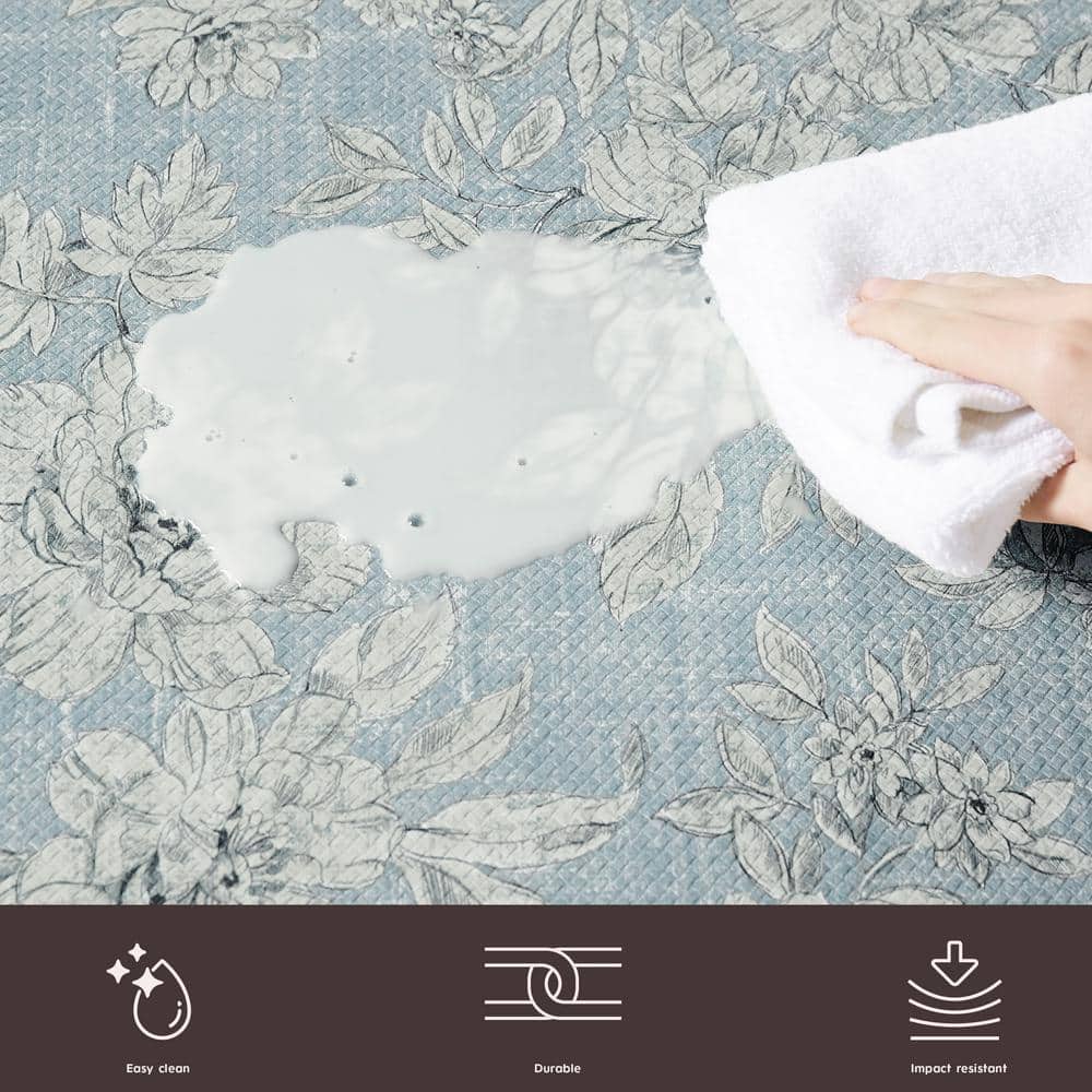 Laura Ashley Blue PVC Anti-Fatigue Comfort Mat 60" x 17.5"