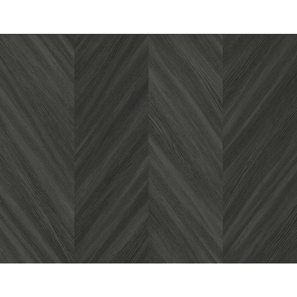 60.75 sq. ft. Apex Chevron Wood Embossed Vinyl Unpasted Wallpaper Roll