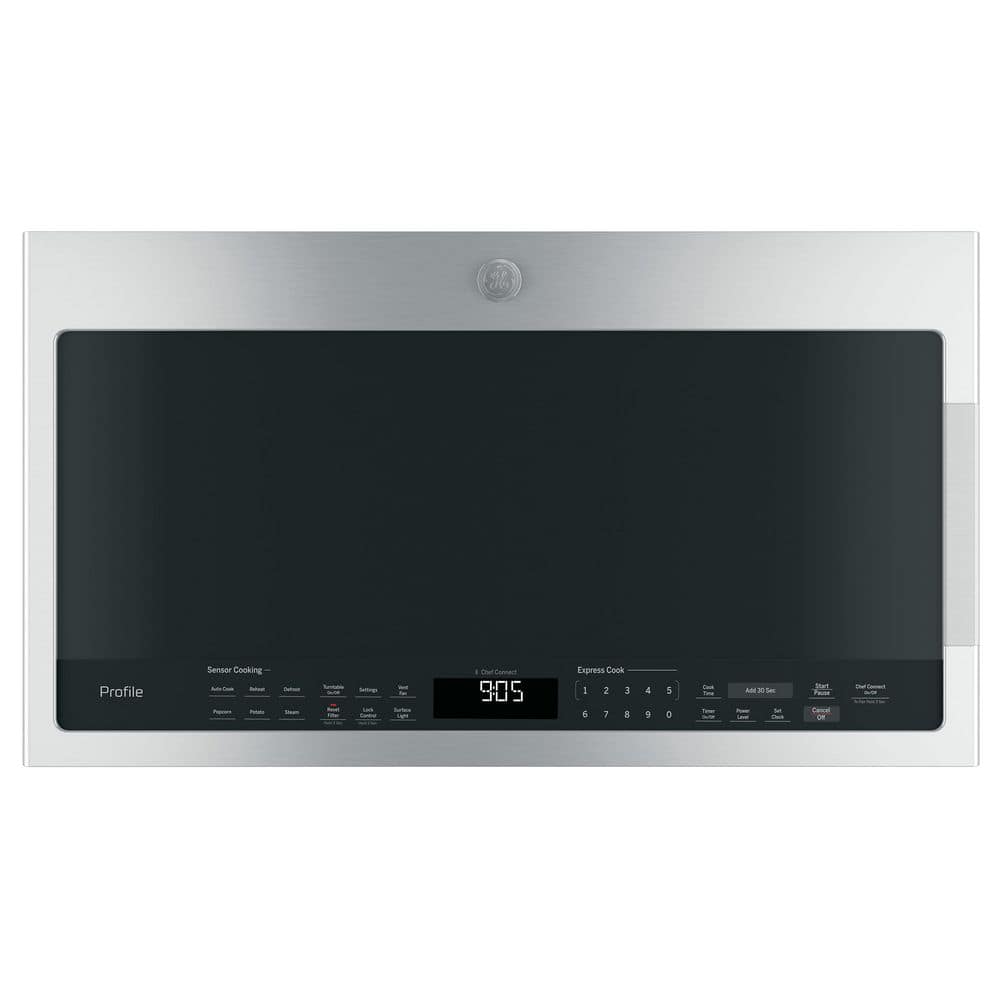 Profile 2.1 Cu. Ft. Stainless Steel Electric 1,000 watts Over-the-Range Microwave Oven with Sensor Cooking Controls