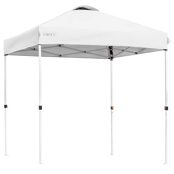 Costway 6 ft. L x 6 ft. W White Pop Up Canopy Tent Camping GHMHSKU00513 The Home Depot