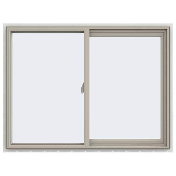 47.5 in. x 35.5 in. V-2500 Series Desert Sand Vinyl Right-Handed Sliding Window with Fiberglass Mesh Screen