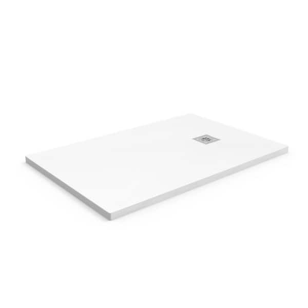Wing 47.2 in. L x 31.5 in. W Alcove Shower Pan Base with Left Off-Center Drain in White