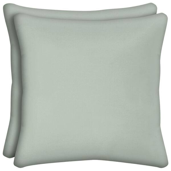 Hampton Bay Bayou Solid Square Outdoor Throw Pillow (2-Pack)