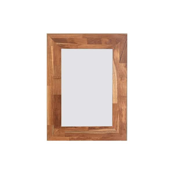 Unbranded 23.62 in. W x 31.5 in. H Rectangular Wood Framed Wall Mount Standing Modern Decor Bathroom Vanity Mirror
