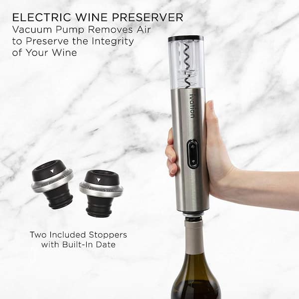 Ivation Electric Wine Opener,7-Piece Wine Gift Set, Electric Bottle Opener, Wine Aerator Pourer