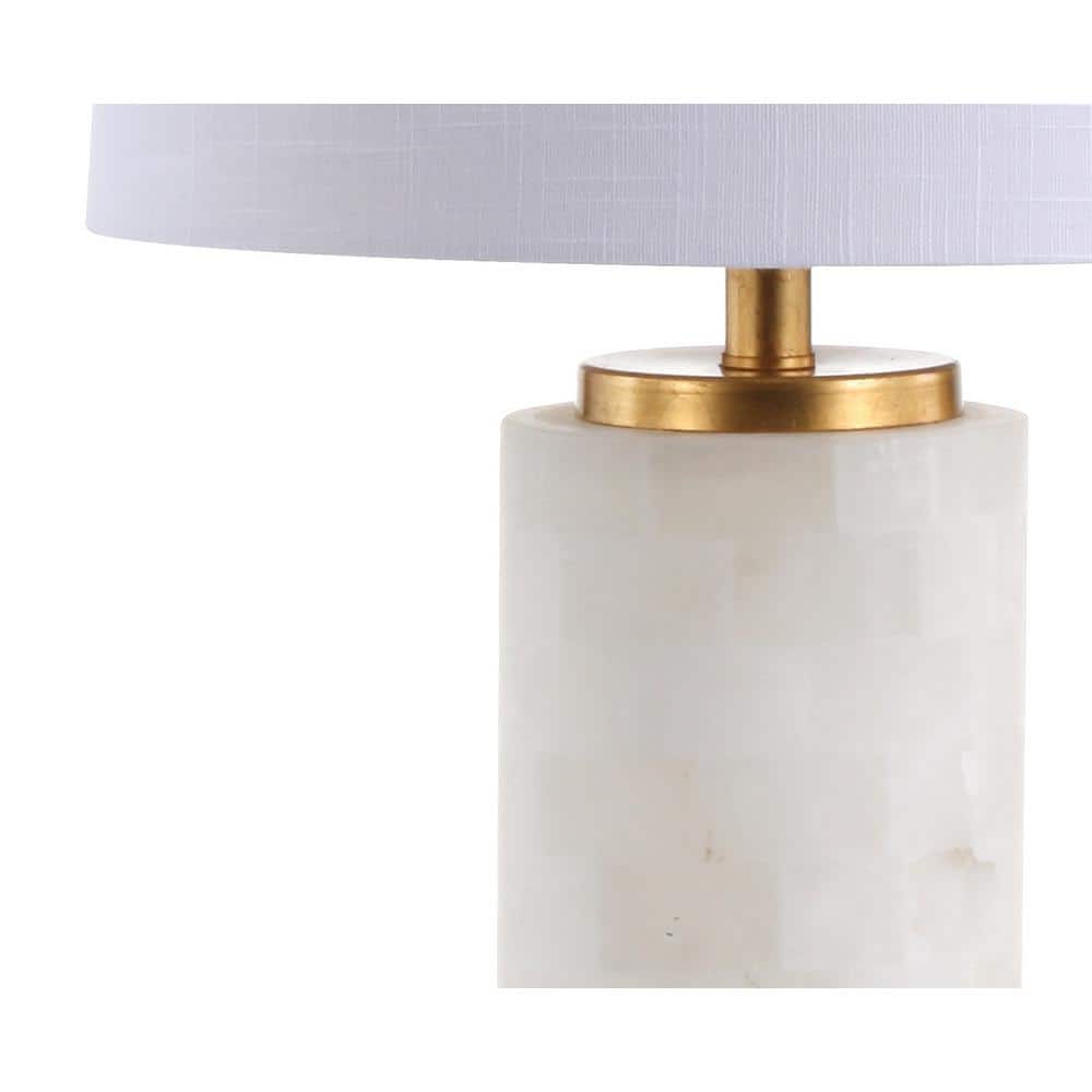 Eliza 25.5" White Alabaster and Gold LED Table Lamp