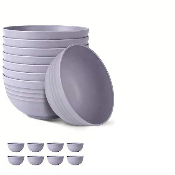 26 fl. oz. Purple Unbreakable Wheat Straw Cereal Bowls, Set of 8, BPA Free, Microwave and Dishwasher Safe