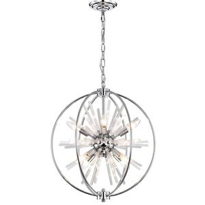 Dyords 55.5 in. 8-Light Chrome Indoor Chandelier with Light Kit