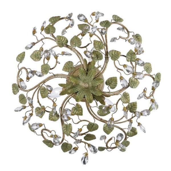 Josie Champagne Green Tea 5-Light Crystal Semi-Flush Chandelier
