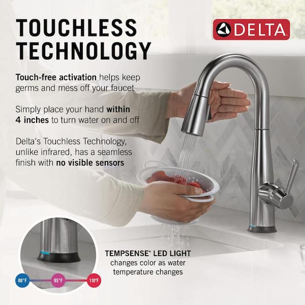 Essa Touch2O with Touchless Technology Single Handle Bar Faucet in Arctic Stainless