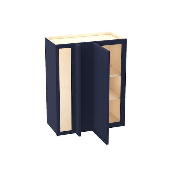 Home Decorators Collection Franklin 24 in. W x 12 in. D x 30 in. H Assembled Plywood Blind Wall Kitchen Cabinet in Vessel Blue with Soft Close LH