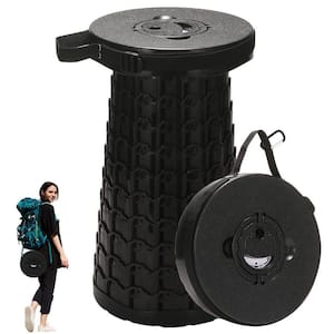 18 in. 800 lb. Capacity Collapsible Portable Folding Stool for Outdoor Camping, Travel, Music Festivals, Black