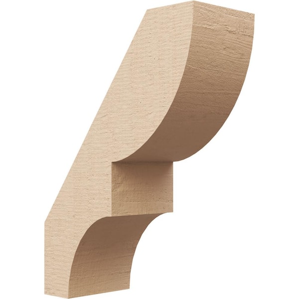 Ekena Millwork 5 in. x 16 in. x 12 in. Ridgewood Rough Cedar Woodgrain Timberthane Polyurethane Knee Brace, Primed
