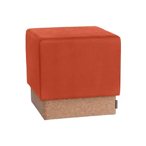 The Vineyard Collection Cork Cube Fabric Storage Ottoman, Burnt Sienna (15 in. W x 15 in. D x 15 in. H)