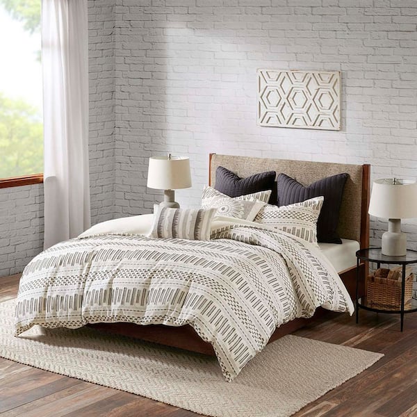 Unbranded Full/Queen 3-Pieces Ivory Cotton Jacquard Duvet Cover Set, Ivory Truly Soft Duvet Cover