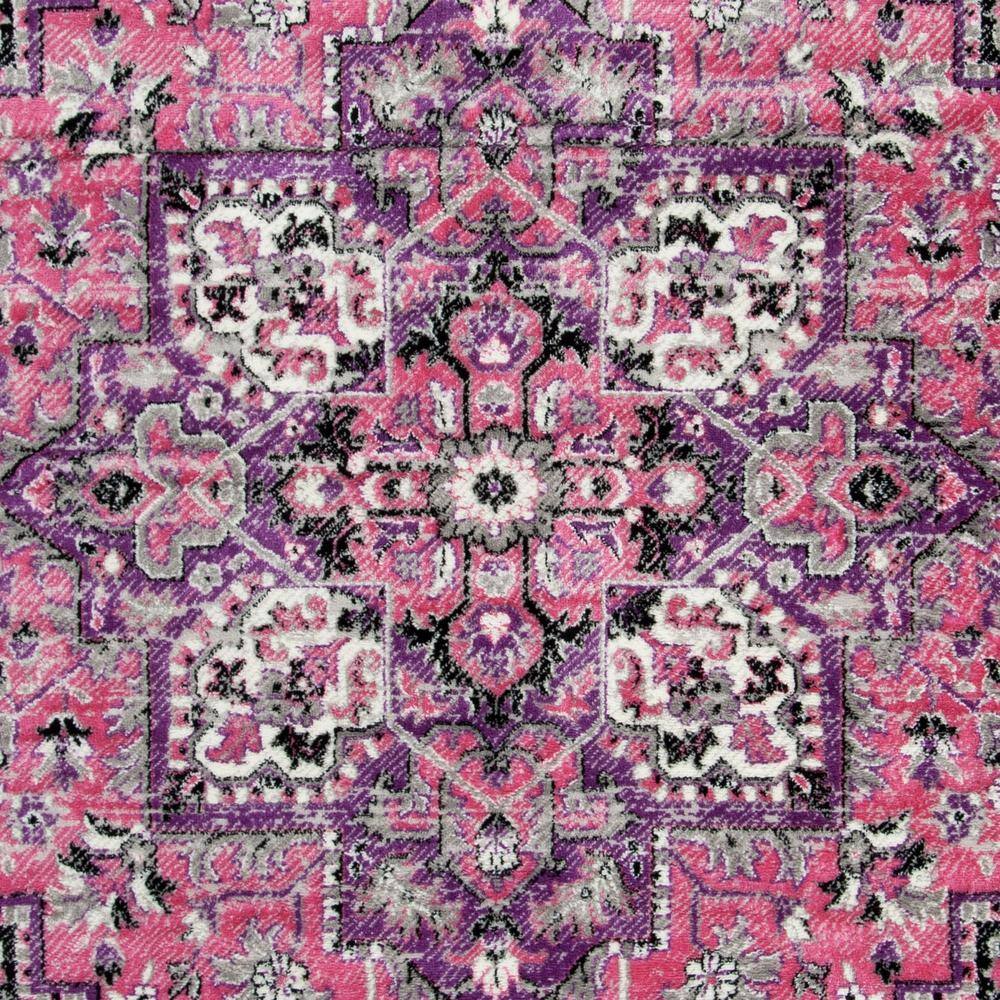Skyler Pink and Ivory Floral 8' x 10' Synthetic Area Rug