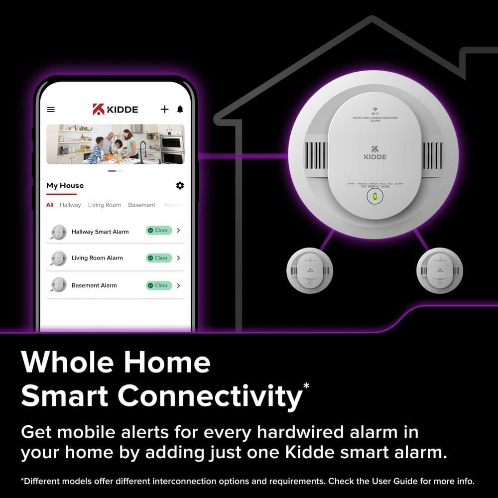 Kidde Hardwired Smart Smoke and Carbon Monoxide Detector, Voice Alerts, Interconnected Alarm