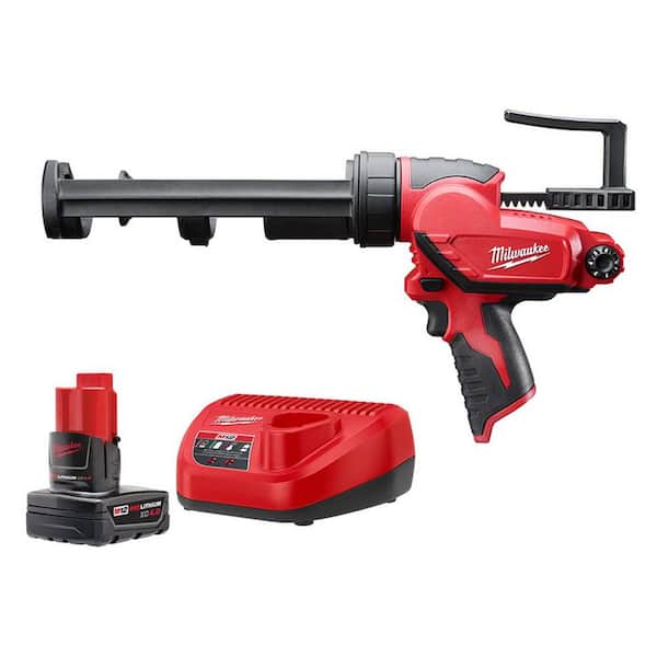 Milwaukee M12 12-Volt Lithium-Ion Cordless 4.0ah Starter Kit w/10 oz. Adhesive and Caulk Gun