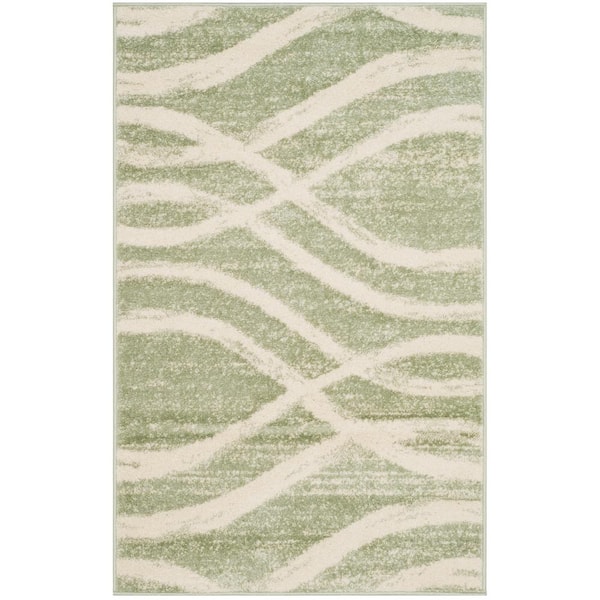 Adirondack Sage/Cream 3 ft. x 5 ft. Waves Area Rug