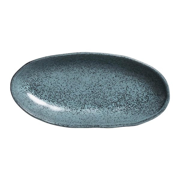 12.59 in. Night Sky Stoneware Deep Oval Platter Large Organic (Set of 4)