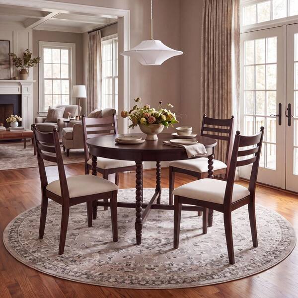 Parker 7 ft. x 7 ft. Gray/Gold Persian Round Rug