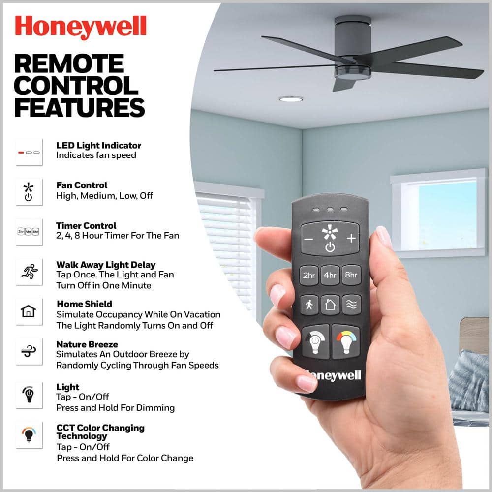Graceshire 52" Brushed Nickel LED Ceiling Fan with Remote and Reversible Gray Oak Blades