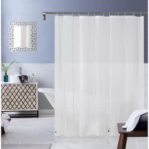 PEVA 72 in. W x 70 in. L in White Clear Shower Curtain with Magnets White Shower Curtain Waterproof Shower Curtain Liner