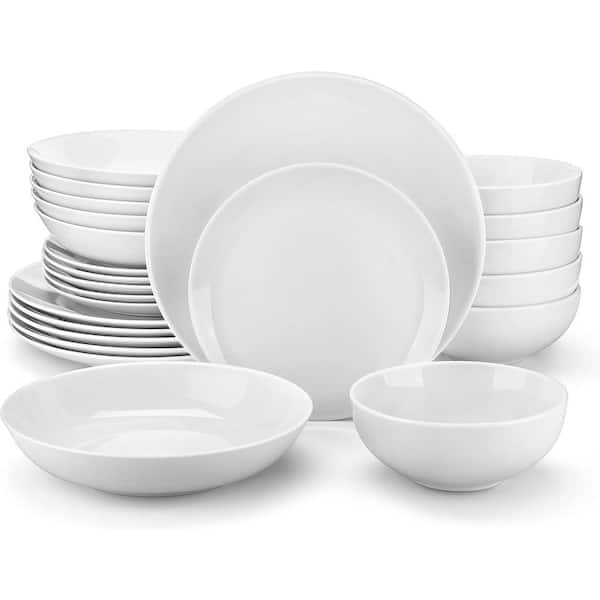 CLAVIE 12-Piece White Porcelain Dinnerware Set (Service for 4)