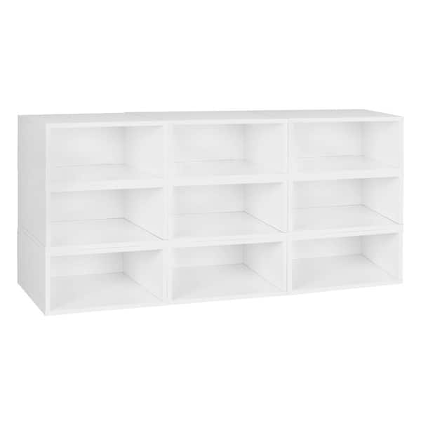Regency 19.5 in. H x 39 in. W x 13 in. D White Wood 9-Cube Organizer