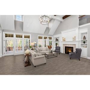 Fall Skies II  - Cider Mill - Gray 65 oz. SD Polyester Texture Installed Carpet