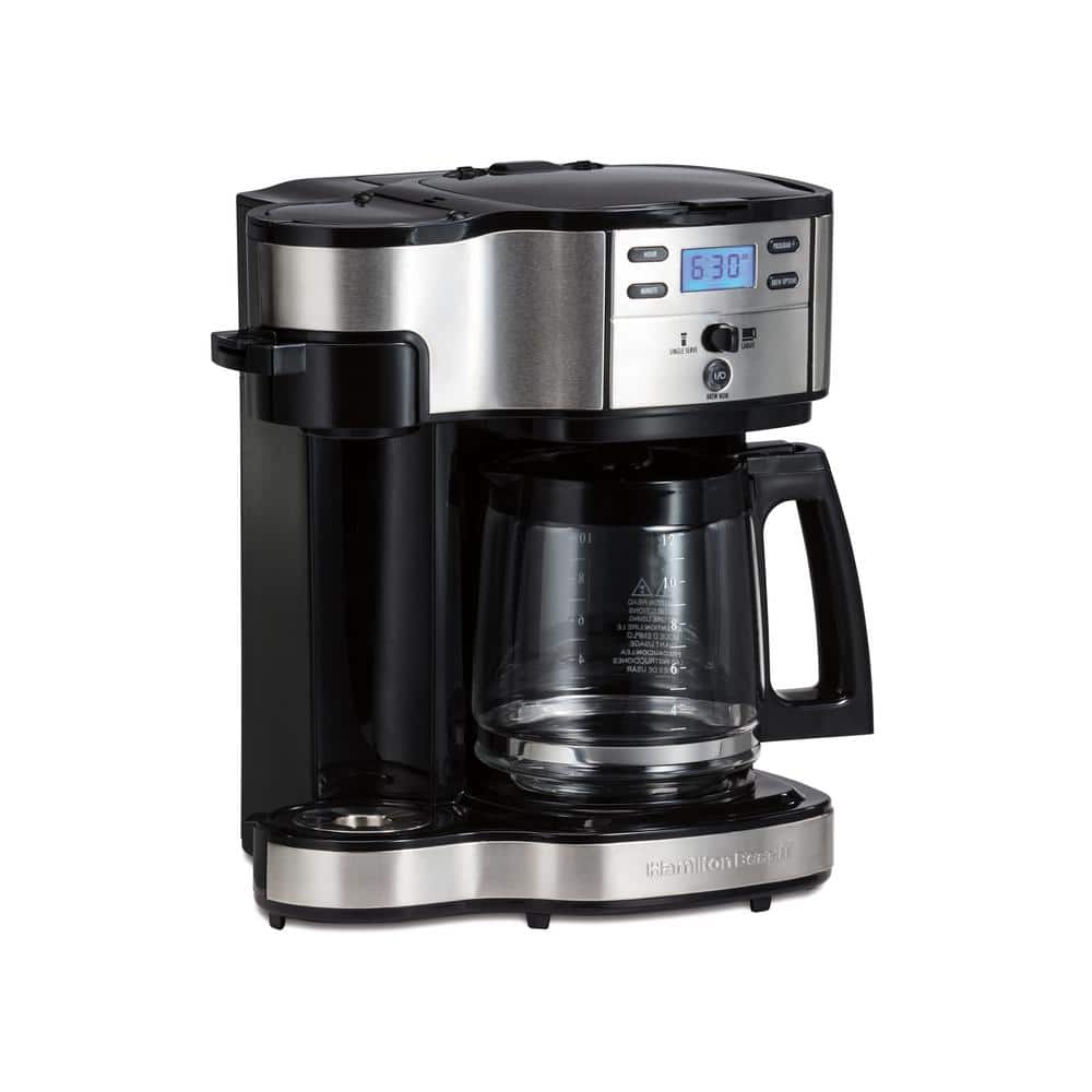 Hamilton Beach 12-Cup Black and Stainless Steel 2-Way Programmable