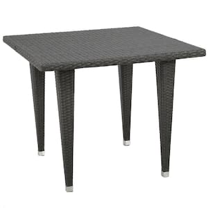 Dominica Grey Faux Rattan Outdoor Dining Table