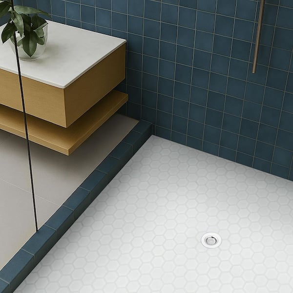 Domino White Hexagon 12 in. x 12 in. Matte Porcelain Floor and Wall Tile (0.81 sq. ft./Each) Domino White Hexagon 12 in. x 12 in. Matte Porcelain Floor and Wall Tile (0.81 sq. ft./Each)
