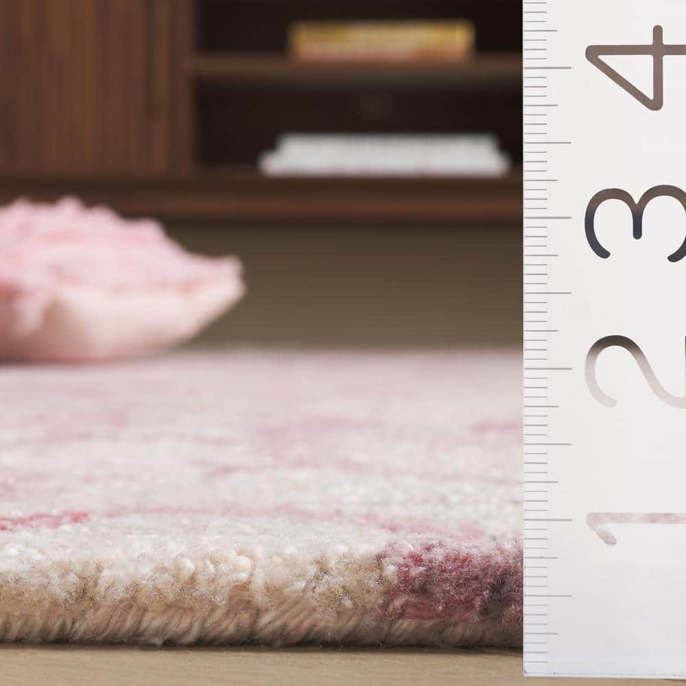 Anatolia Light Pink Handmade Wool and Synthetic 8' x 10' Area Rug