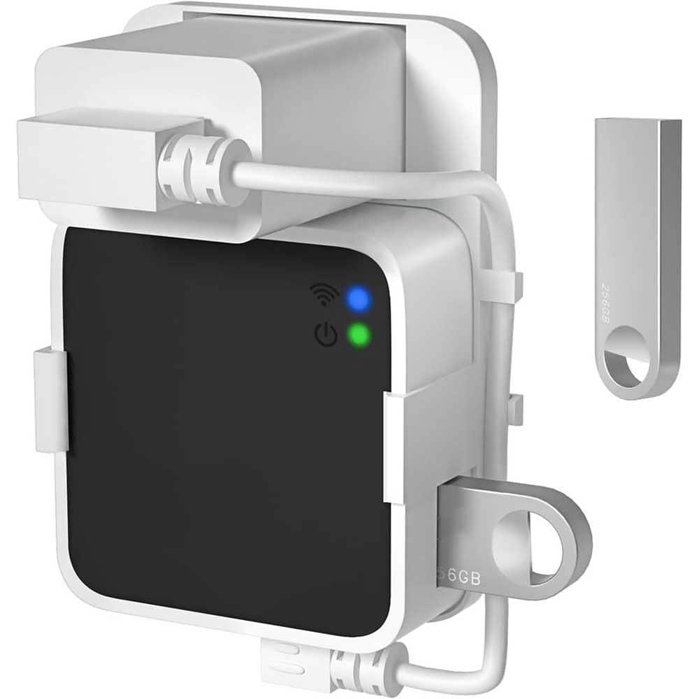 256GB USB Flash Drive with Outlet Wall Mount Holder and Short Cable for Sec