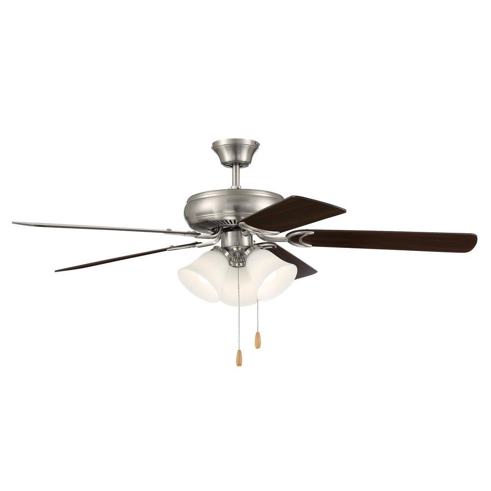 52'' Brushed Nickel Ceiling Fan with LED Lights