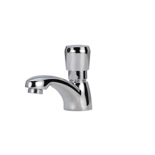 Zurn AquaSpec Single-Hole Metering Faucet, Deck Mount, 0.5 GPM Vandal-Resistant Pressure-Compensating Spray, Push-Button