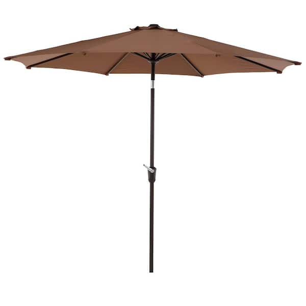 Unbranded 9 ft. Aluminum Outdoor Market Patio Umbrella in Taupe