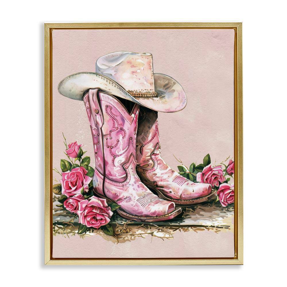 Glam Bling Cowgirl Boots by Lettered and Lined Gold Floater Frame Nature Graphic Art Print 31 in. x 25 in. price history on PriceWatchPro