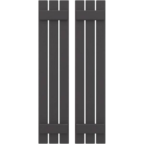 Ekena Millwork 11-1/2 in. W x 46 in. H Americraft 3-Board Exterior Real Wood Spaced Board and Batten Shutters in Shadow Mountain