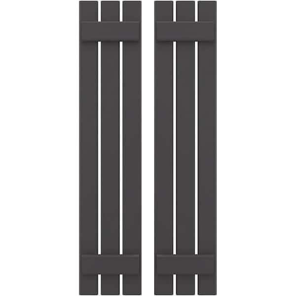Ekena Millwork 11-1/2 in. W x 74 in. H Americraft 3 Board Exterior Real Wood Spaced Board and Batten Shutters Shadow Mountain