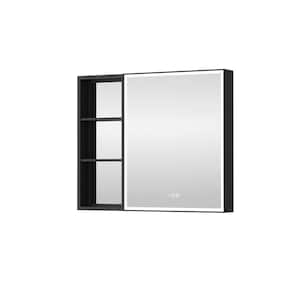 36 in. W x 30 in. H Rectangular Aluminum Recessed/Surface Mount Lighted Medicine Cabinet with Mirror,Touch Button Defog